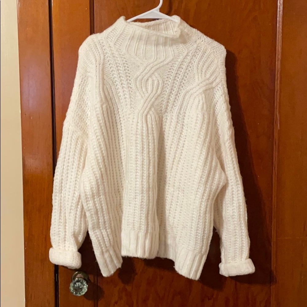 Cream colored mock neck sweater